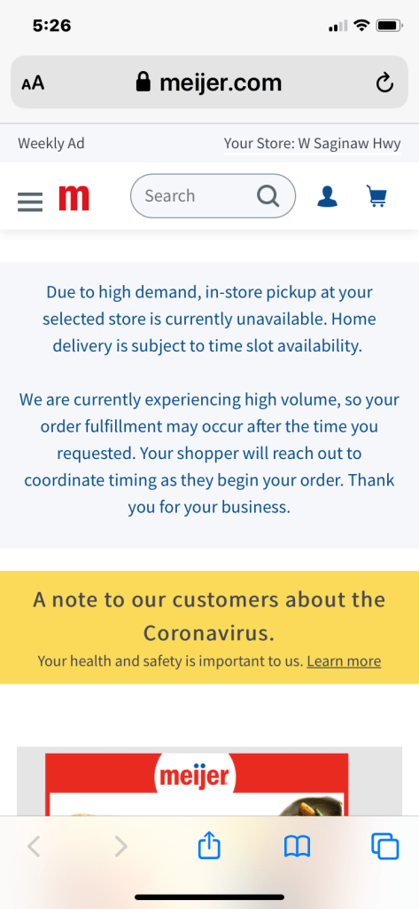 notice that shipt is experiencing unusually high volume