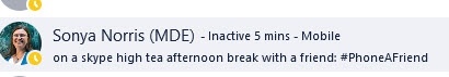 On a skype high tea afternoon break with a friend #phoneafriend
